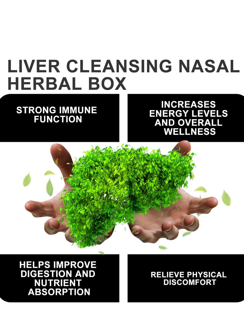 Liver Cleansing Nasal Herbal Box for Relieve Nasal Congestion and Clean Nasal Cavity, Natural and Safe Essential Oils Inhalers