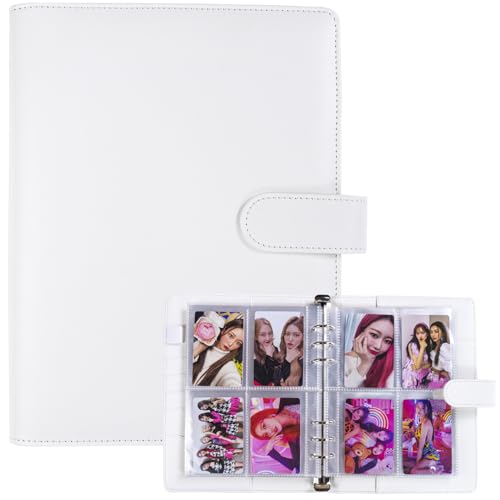 WITHYU A5 Kpop Photocard Binder with 30 Pack 4-Pocket Card Pages, 6 Ring A5 Binder Card Collector Album with 240 Card Slots,PU Leather Binder Cover with Magnetic Buckle Closure for Organizing Trading Card - Image 1