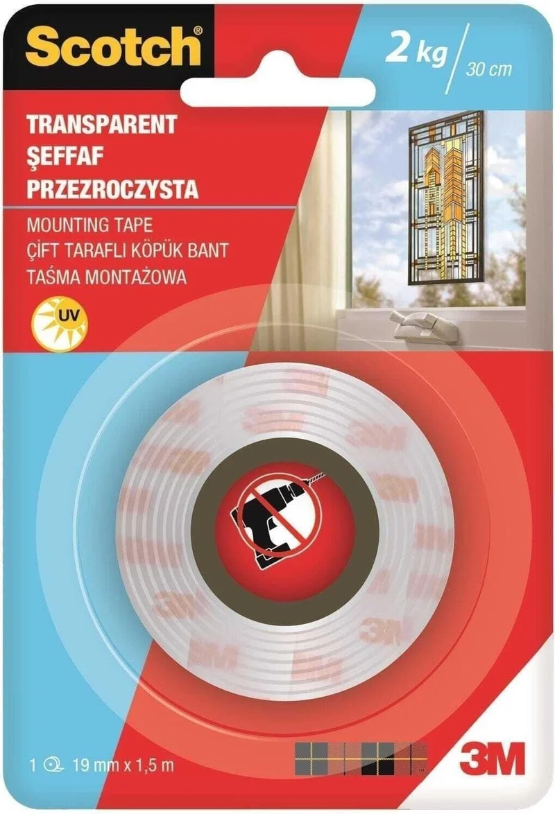 3M 3m Scotch Transparent 19MM x 1.5m Double Sided Tape 4004