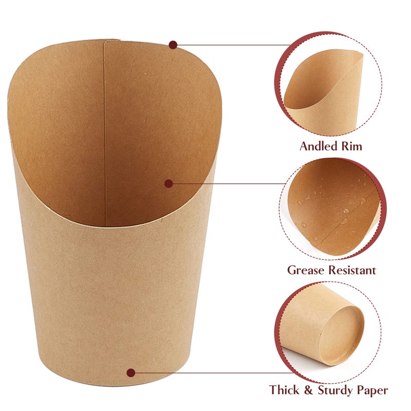 Ocmoiy Charcuterie Cups with Sticks  Brown Disposable 14 oz Kraft Paper Appetizer Cups  Individual Party Serving Snack Cups (50 Cups  200 Cocktail Picks) - Image 4