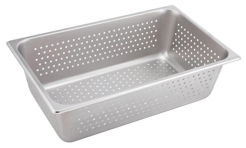 Winco Full Size 6" Deep Metal Food Pan/Steam Table Pan, Perforated, 22 Gauge - Image 1