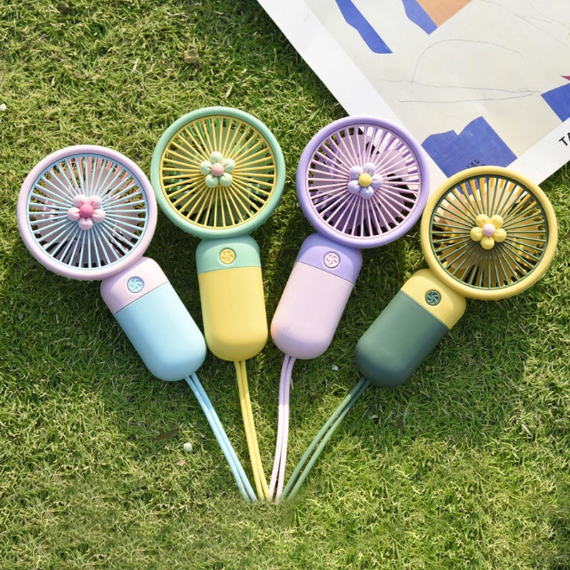 Cartoon Mini Portable USB Fan with Phone StandYM88146B-color mixed hair YM88146B-color mixed hair