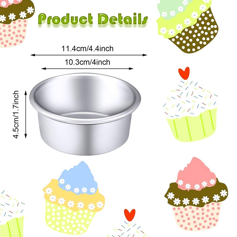 Nuenen 12 Pcs Round Cake Pans Aluminum Round Mold Smash Cake Baking Cheesecake Pans for Home Party Baking Supplies (4 Inch) - Image 2