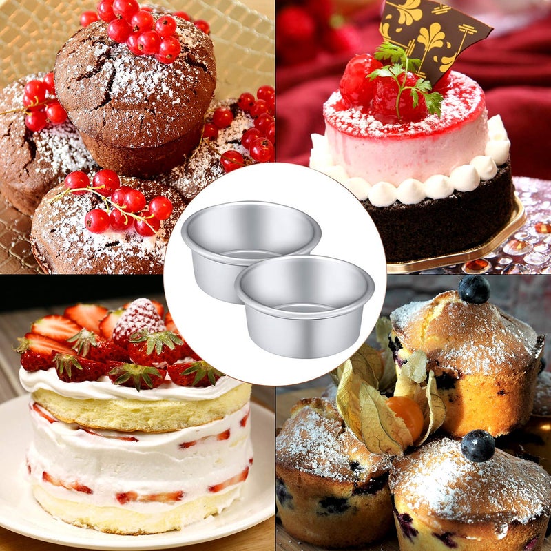 Nuenen 12 Pcs Round Cake Pans Aluminum Round Mold Smash Cake Baking Cheesecake Pans for Home Party Baking Supplies (4 Inch) - Image 3