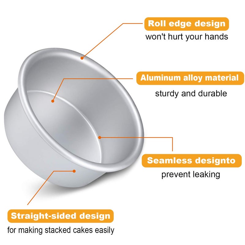 Nuenen 12 Pcs Round Cake Pans Aluminum Round Mold Smash Cake Baking Cheesecake Pans for Home Party Baking Supplies (4 Inch) - Image 5