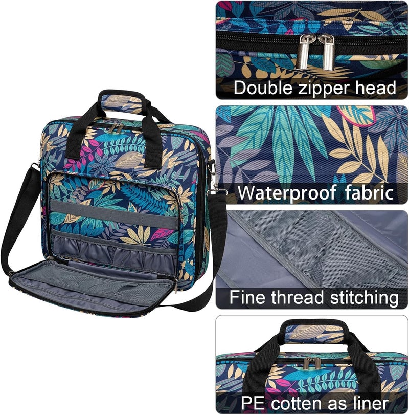 BAGLHER Cross Stitch & Embroidery Organizer Bag - Large Portable Project Storage with 3 Compartments, Travel Friendly Carrying Case for 11.2" Hoops, Threads, Supplies (Hawaii) - Image 4