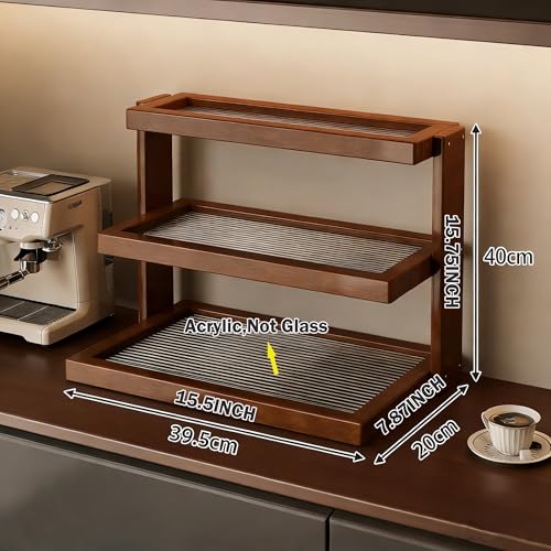 Laugh Cat Coffee Mug Holder Coffee Station Bar Organizer for Countertop 3 Tier Mug Shelf Makeup Organizer for Vanity - Image 3