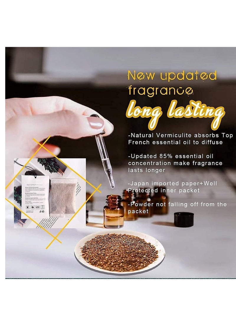 Rose Sachet 1Box 12Pcs Rose Dried Flower Bag Scent Sachet Drawer Freshener Rose Closet Air Freshener Scented Drawer Deodorizer Freshener for Drawers Closet Home Car Fragrance Product - Image 2