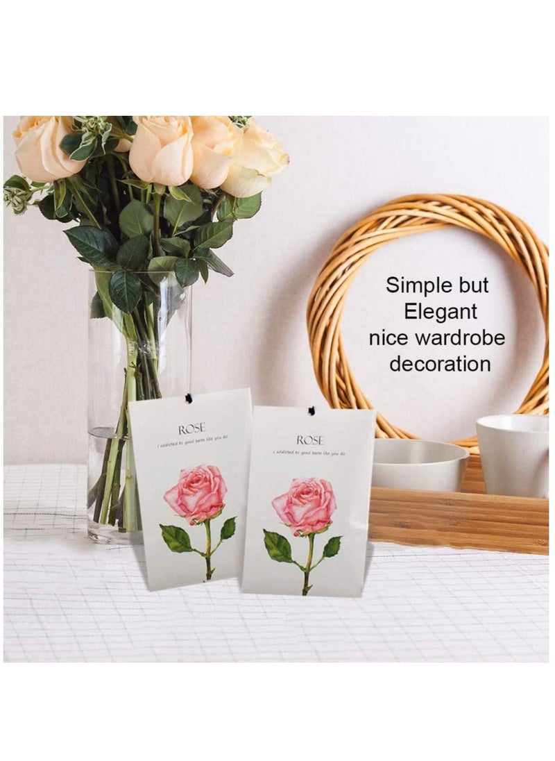 Rose Sachet 1Box 12Pcs Rose Dried Flower Bag Scent Sachet Drawer Freshener Rose Closet Air Freshener Scented Drawer Deodorizer Freshener for Drawers Closet Home Car Fragrance Product - Image 5