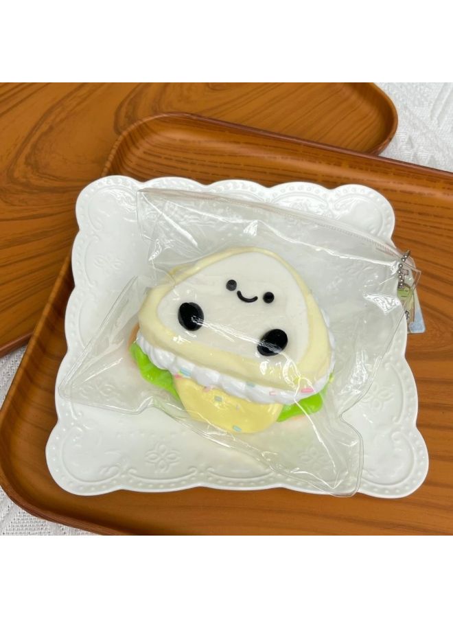 Loquat Handmade Food Grade Silicone Cream Mud Sense Kneading Music Decompression Relief Toy Handmade DIY-Color:Spongebob Squarepants Burger (210g)-Specifications:Purely Handmade Silicone Pinch And Free Rep - Image 4