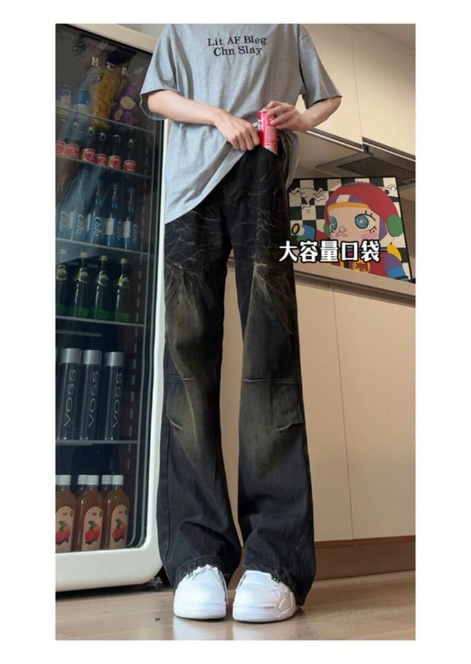 Unisex Classic Denim Jeans Loose Fit Daily Outdoor Wear - Image 1