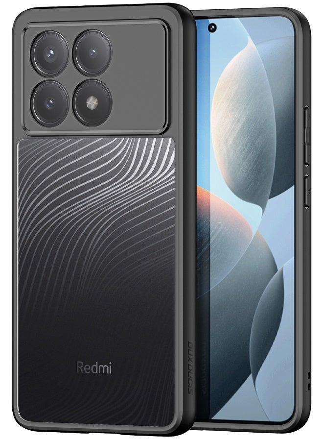 دوكس دوتشيز غطاء حماية Xiaomi POCO X6 Pro، ظهر شفاف بلوري + إطار أسود ناعم من مادة TPU، حماية كاملة ضد الصدمات، غطاء خلفي نحيف مقاوم للصدمات من الدرجة العسكرية لهاتف Xiaomi POCO X6 Pro 5G، شفاف/أسود - Image 1