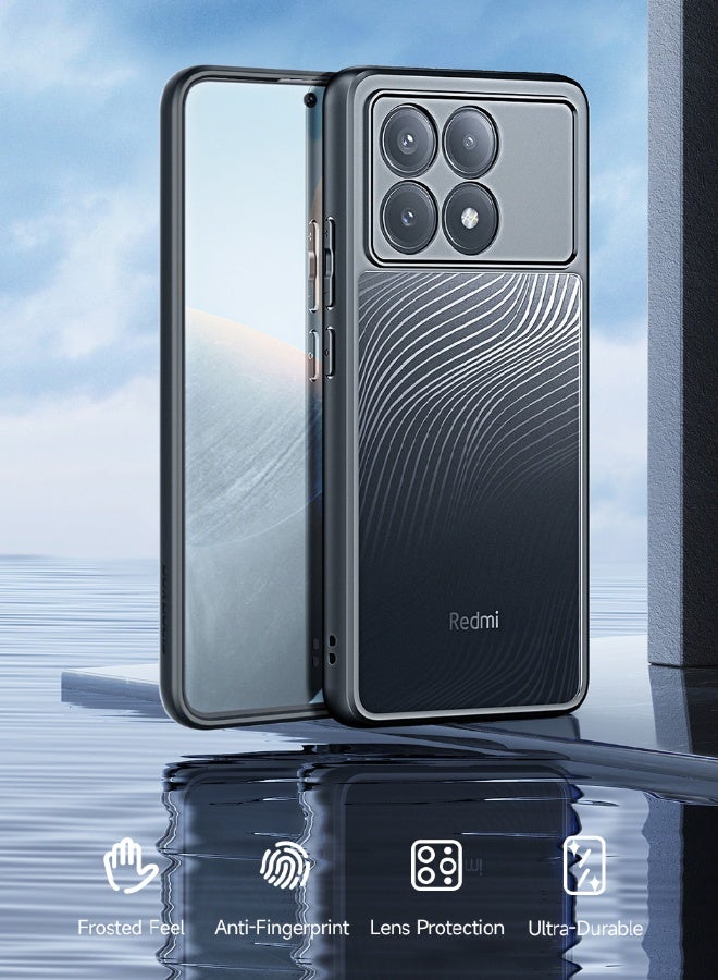 دوكس دوتشيز غطاء حماية Xiaomi POCO X6 Pro، ظهر شفاف بلوري + إطار أسود ناعم من مادة TPU، حماية كاملة ضد الصدمات، غطاء خلفي نحيف مقاوم للصدمات من الدرجة العسكرية لهاتف Xiaomi POCO X6 Pro 5G، شفاف/أسود - Image 2