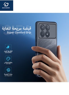 دوكس دوتشيز غطاء حماية Xiaomi POCO X6 Pro، ظهر شفاف بلوري + إطار أسود ناعم من مادة TPU، حماية كاملة ضد الصدمات، غطاء خلفي نحيف مقاوم للصدمات من الدرجة العسكرية لهاتف Xiaomi POCO X6 Pro 5G، شفاف/أسود  - Image 3