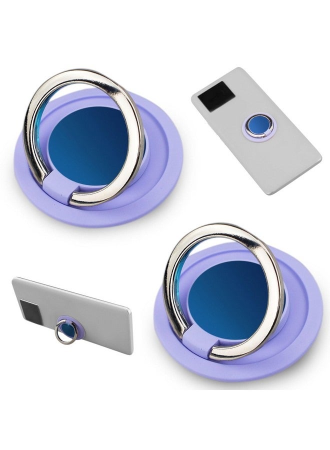 Beauenty 2 Pcs Mobile Phone Ring Holder, Purple Finger Ring Stand, Magnetic Mount, 360° Adjustable Rotating Phone Ring Holder, Mobile Phone Stand, for All Smart Phones and Phone Cases  - Image 1