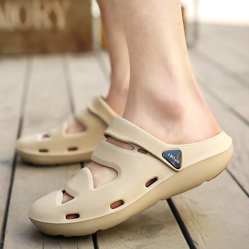 Summer beach shoes men's hole shoes boys sandals personalized slippers for teenagers and middle school students dual-purpose men's sandals - Image 4
