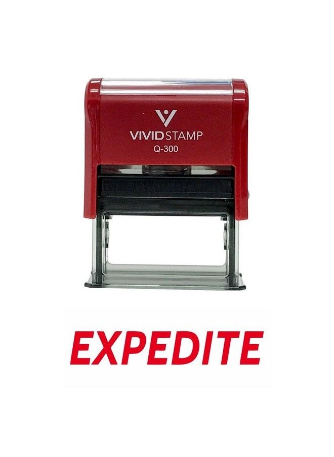 Vivid Stamp Expedite Self Inking Rubber Stamp (Red Ink) Large  - Image 3