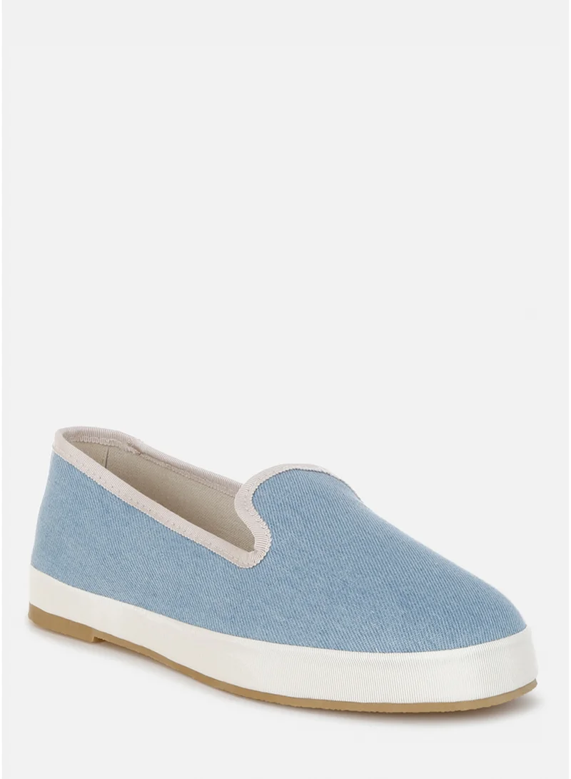London Rag Denim Slip On Loafers in Light Blue