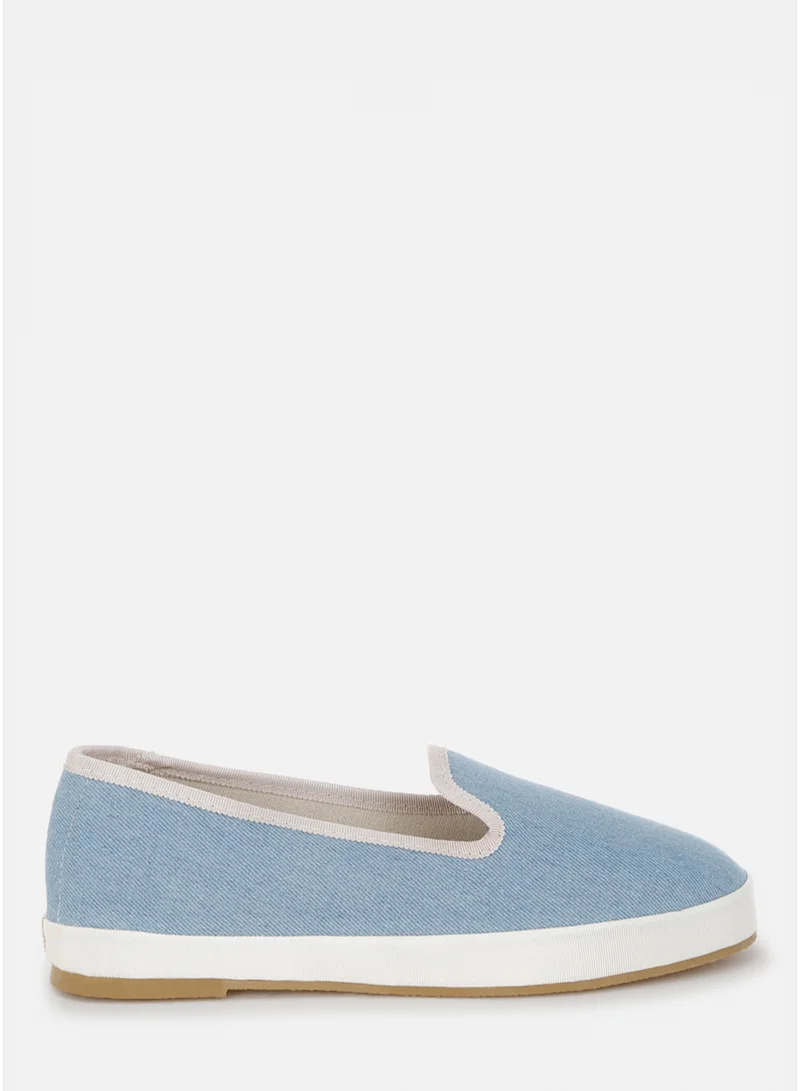 London Rag Denim Slip On Loafers in Light Blue