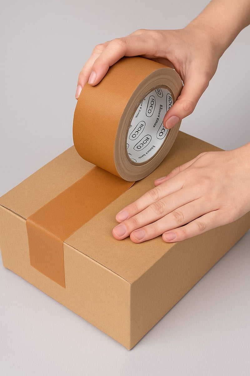 ROCO Brown Cloth Tape 1.5 x 25m – Strong Adhesive, Heavy Duty, Multipurpose Packing, Repair, DIY, Office and School Use - Image 3