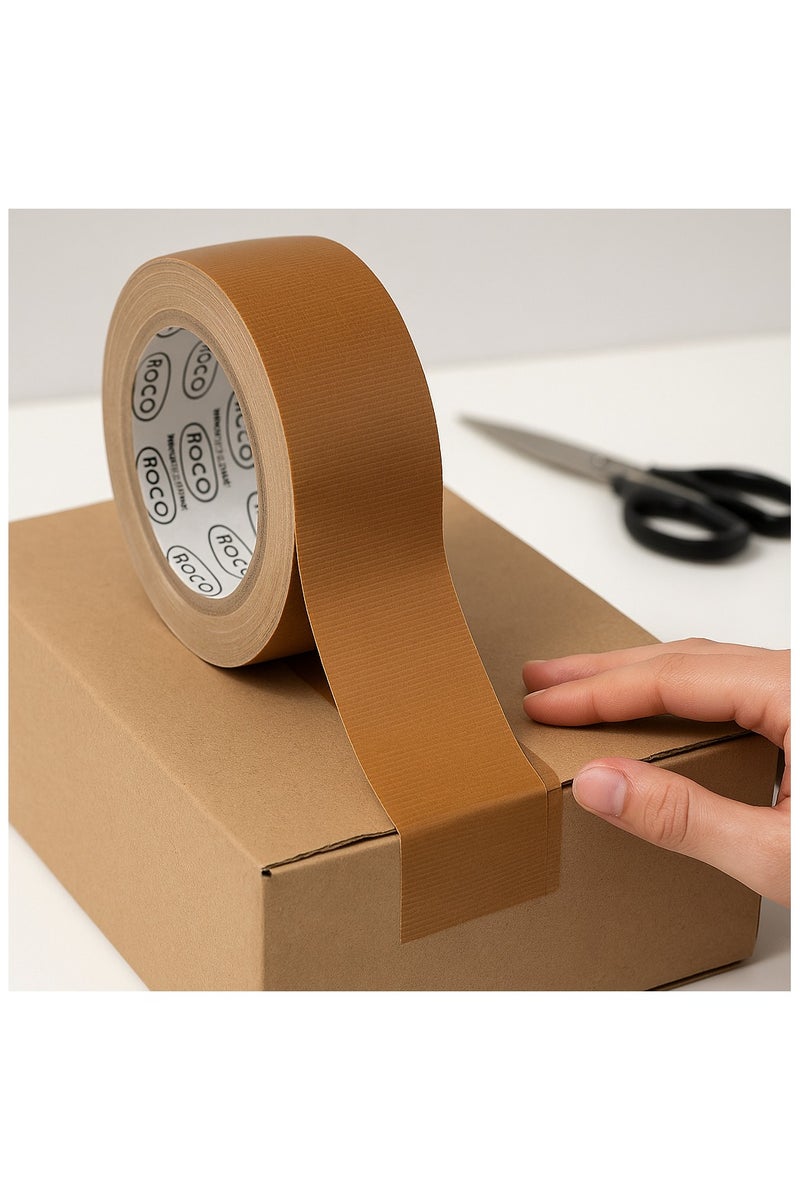 ROCO Brown Cloth Tape 1.5 x 25m – Strong Adhesive, Heavy Duty, Multipurpose Packing, Repair, DIY, Office and School Use - Image 4