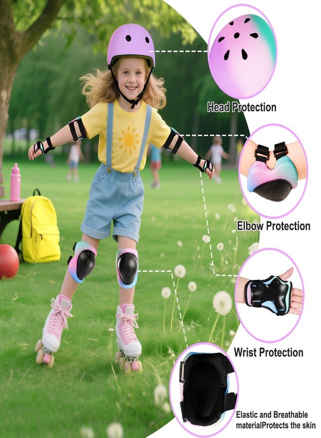 Banzk Adjustable Kids Bike Helmet with Knee Pads Elbow Pads Wrist Guards for Age 3-5-8-14+ Youth/Teens,Ventilation Multi-Sport Scooter Roller Skate Rollerblading Skateboarding Climbing Cycling - Image 2