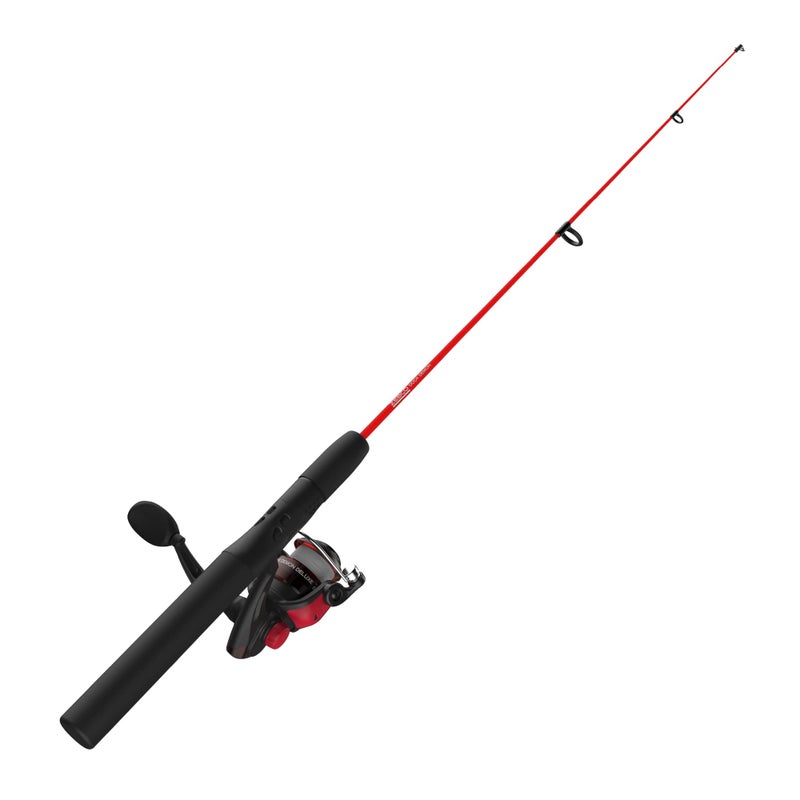 Zebco Dock Demon Spinning Reel and Fishing Rod Combo, 30-inch 1-Piece Fiberglass Fishing Pole, EVA Rod Handle, Size 10 Reel, Powertrain Drag, Pre-Spooled with 6-Pound Zebco Line, Red - Image 1