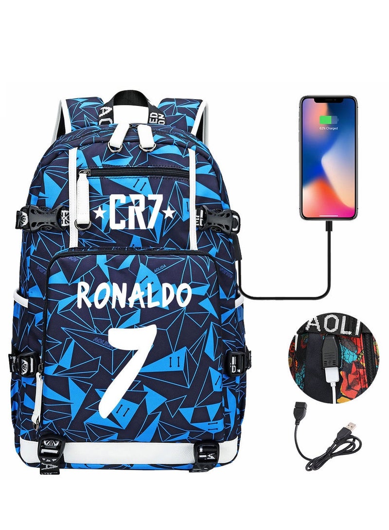 CR7 USB Printed Earphones For Youth Leisure Travel Backpack 