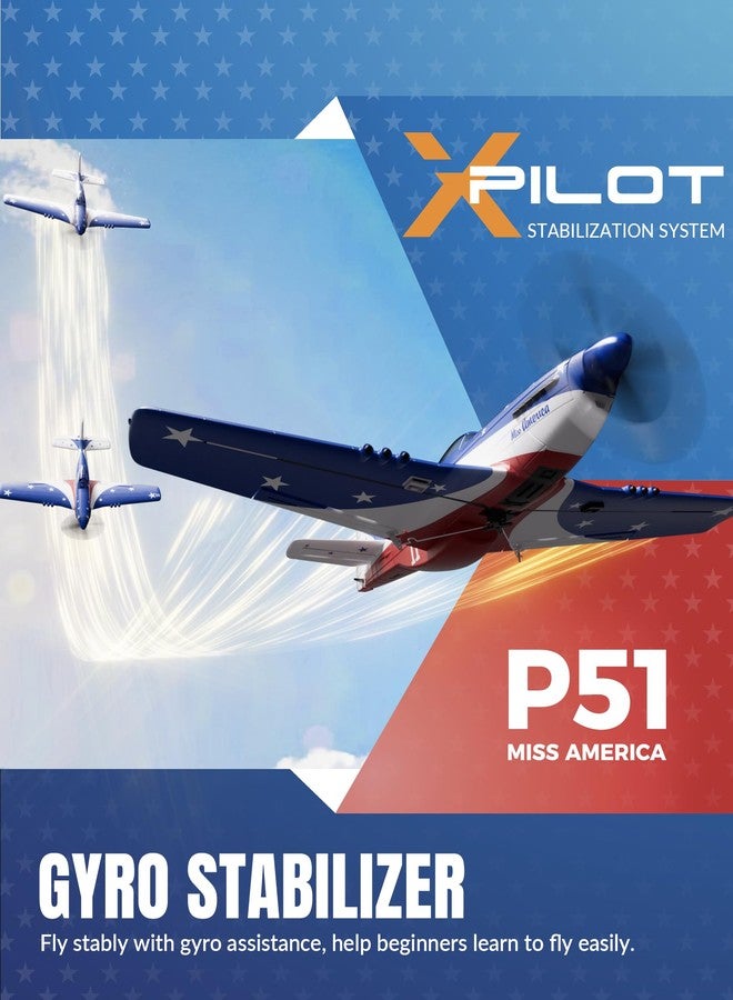 VOLANTEXRC RC Plane, 4 Channel Remote Control Airplane P51d Mustang with Gyros, Aileron, Aerobatics, 3 Modes to Flys for Adults, Boys & Beginners (Multi Color) - Image 3