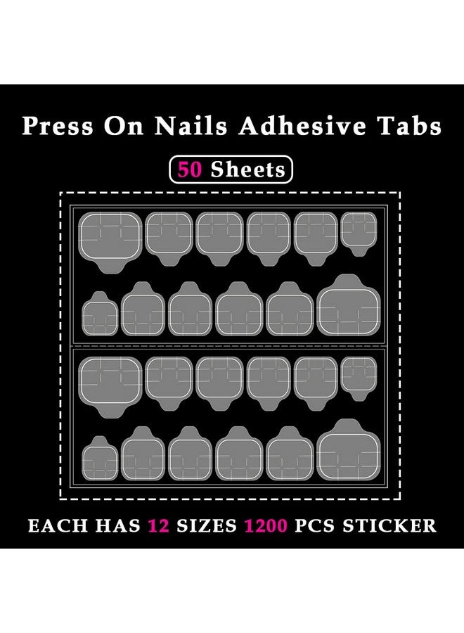 نوفال 1200 قطعة (50 ورقة) علامات لاصقة للأظافر، علامات لاصقة مقاومة للماء قابلة للتنفس، أطراف أظافر صناعية لاصقة، ملصقات لاصقة لاصقة للغاية لفن الأظافر بالضغط - Image 3