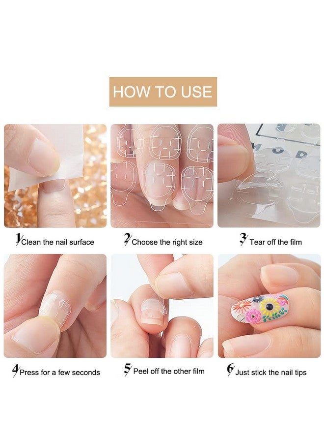 نوفال 1200 قطعة (50 ورقة) علامات لاصقة للأظافر، علامات لاصقة مقاومة للماء قابلة للتنفس، أطراف أظافر صناعية لاصقة، ملصقات لاصقة لاصقة للغاية لفن الأظافر بالضغط - Image 2