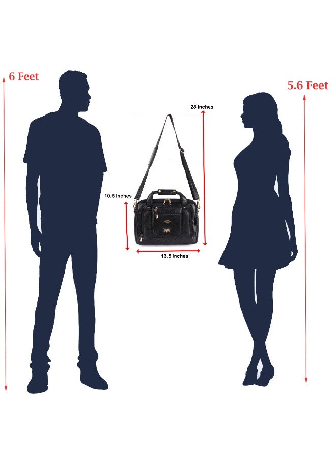 LAVERI LEATHER LAVERI Laptop Bag for Men - Leather Messenger Bag for Office - Fits up to 15 Inch Laptop - Shoulder Bag with Multiple Compartments - Executive Leather Bag for Work/Travel/Casual  - 2870  - Image 2