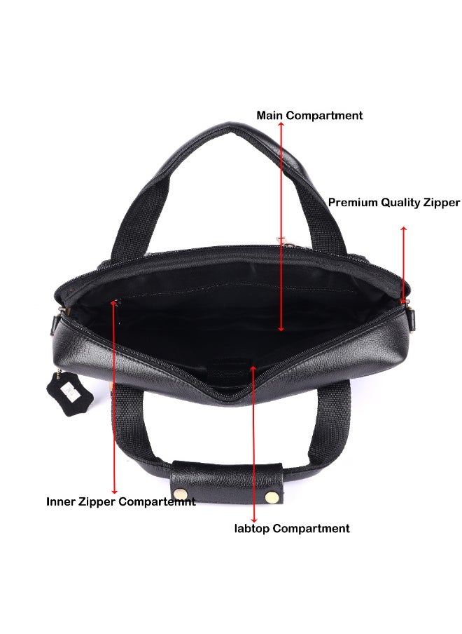 LAVERI LEATHER LAVERI Laptop Bag for Men - Leather Messenger Bag for Office - Fits up to 15 Inch Laptop - Shoulder Bag with Multiple Compartments - Executive Leather Bag for Work/Travel/Casual  - 2870  - Image 4