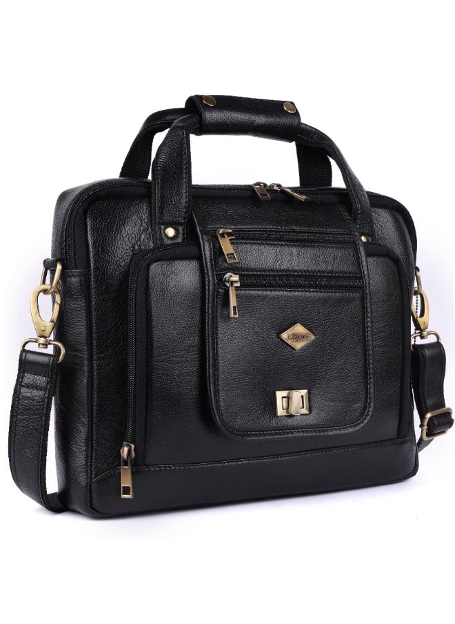 LAVERI LEATHER LAVERI Laptop Bag for Men - Leather Messenger Bag for Office - Fits up to 15 Inch Laptop - Shoulder Bag with Multiple Compartments - Executive Leather Bag for Work/Travel/Casual  - 2870  - Image 1