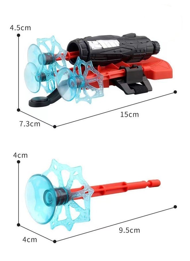 2 Set of Spider Launcher and Spider Hero Man Gloves with 6 soft Bullets and 2 Straps, Wrist Cosplay Toy