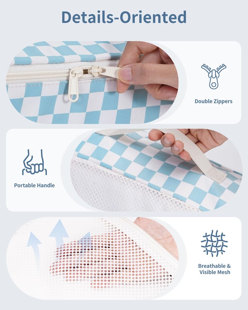 Narwey 7 Set Checkered Packing Cubes for Travel Kids Women, Durable Packing Organizer Bags for Carry on Suitcase Luggage Travel Essentials Accessories (Combined Checkerboard) - Image 4