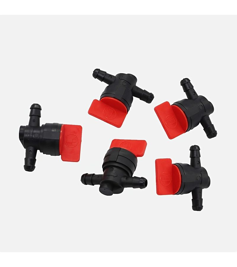 5pcs 180 Degree Inline Gas Filter Fuel Tank Connector Globe Valve Clamp For Motorcycle Black Durable Plastic 494768 697947 698183 AM36141 AM107340 - Image 1