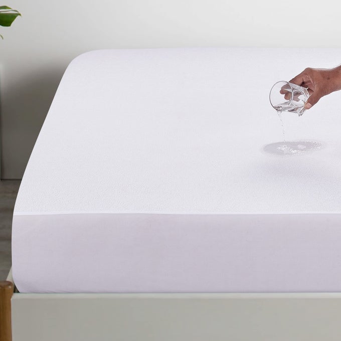 TERRY WATERPROOF MATTRESS PROTECTOR SOFT TERRY TOWEL MATTRESS TOPPER ANTI ALLERGY NOISELESS AND BREATHABLE 40 CM EXTRA DEEP BOX FITTED SHEET STYLE MATTRESS COVER KING 150X200 CM