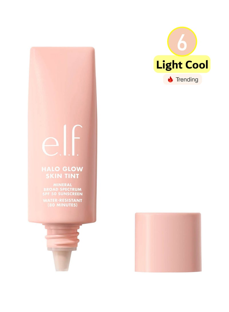 elf Halo Glow Skin Tint Light Coverage Foundation - Mineral SPF 50 - 6 Light Cool - Image 1