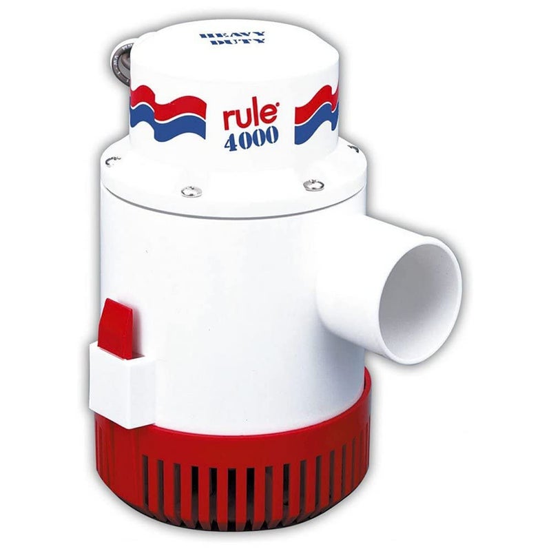 Rule 56D-24 4000 GPH Marine Bilge Pump, Non-Automatic, 24 Volt, White/Red - Image 5