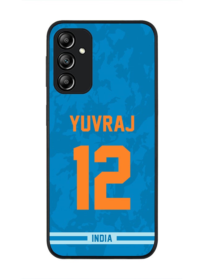 Stylizedd Cover for Samsung Galaxy A24 4G, Rugged Black Slim fit Soft Flexible Thin Protective Phone Cases - Player Name - Yuvraj Singh, Jersey Number- 12 - Image 1