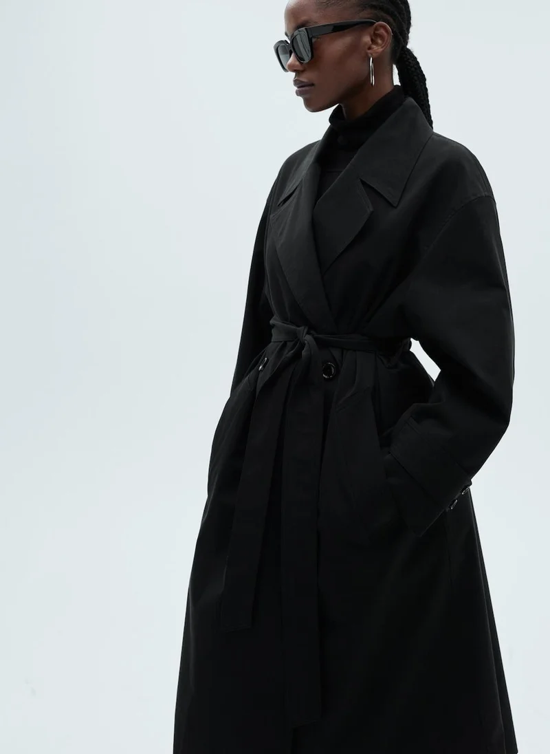 MANGO Long Oversized Double-Breasted Trench Coat