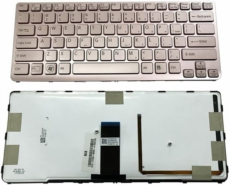 أجزاء لابتوب مضيئة من الخلف، لوحة مفاتيح جديدة لجهاز سوني VAIO SVE 14 SVE14 SVS14 SVE14A SVE14A18ECH E14A18ECS E14A17ECP E14A17ECW (لون فضي) - Image 2