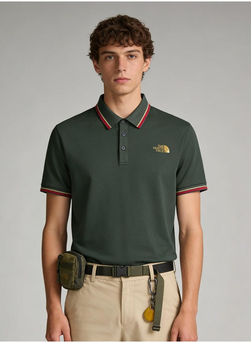 THE NORTH FACE 2026 The North Face Gold Logo Unisex Polo Shirt, Premium Pique Cotton Short Sleeve with Striped Collar & Cuffs, Outdoor-Inspired Casual Smart Wear for Men & Women - Image 4