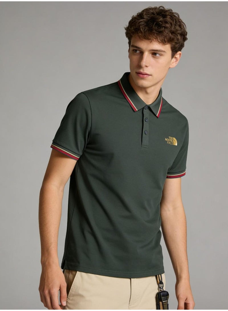 THE NORTH FACE 2026 The North Face Gold Logo Unisex Polo Shirt, Premium Pique Cotton Short Sleeve with Striped Collar & Cuffs, Outdoor-Inspired Casual Smart Wear for Men & Women - Image 3