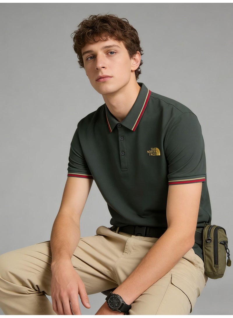THE NORTH FACE 2026 The North Face Gold Logo Unisex Polo Shirt, Premium Pique Cotton Short Sleeve with Striped Collar & Cuffs, Outdoor-Inspired Casual Smart Wear for Men & Women - Image 2