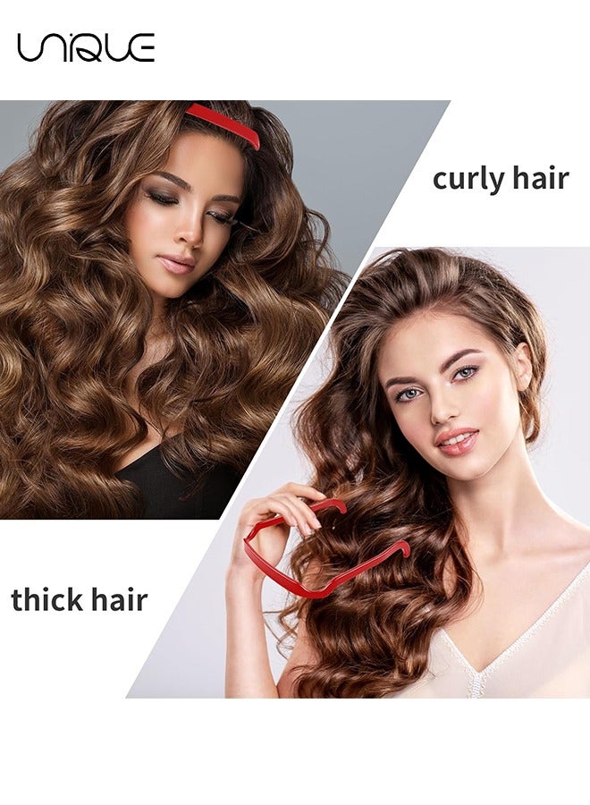 Unique 2Pcs Curly Thick Hair Medium Headband , Curly Hair Headband Sunglasses Shape Headbands, Invisible Hair Hoop, Square Headband Like (Black and Red) - Image 5
