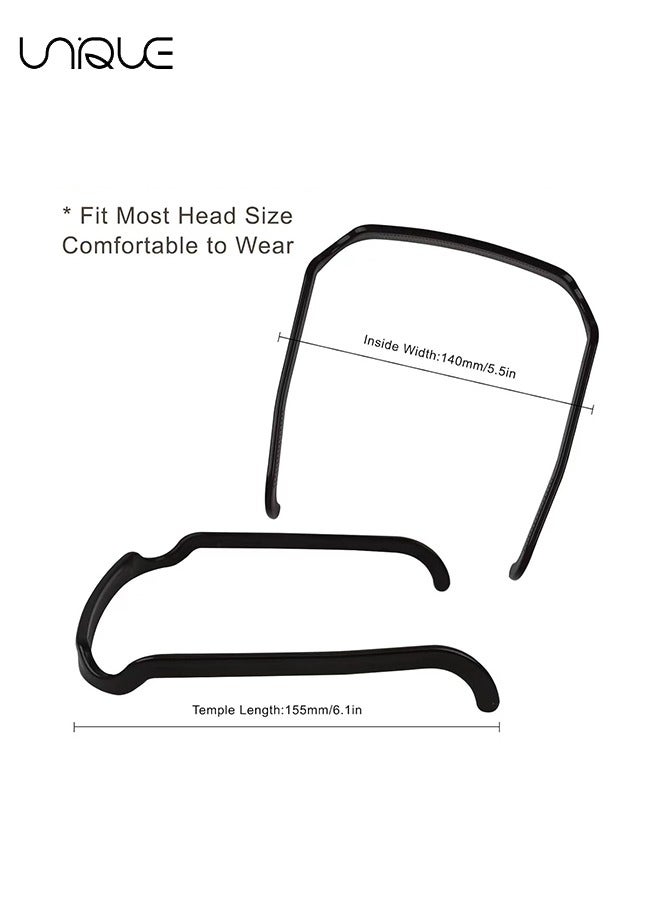 Unique 2Pcs Curly Thick Hair Medium Headband , Curly Hair Headband Sunglasses Shape Headbands, Invisible Hair Hoop, Square Headband Like (Black and Red) - Image 2