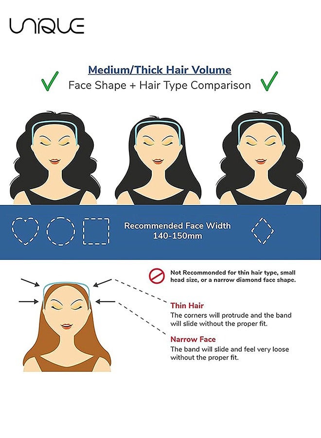 Unique 2Pcs Curly Thick Hair Medium Headband , Curly Hair Headband Sunglasses Shape Headbands, Invisible Hair Hoop, Square Headband Like (Black and Red) - Image 4