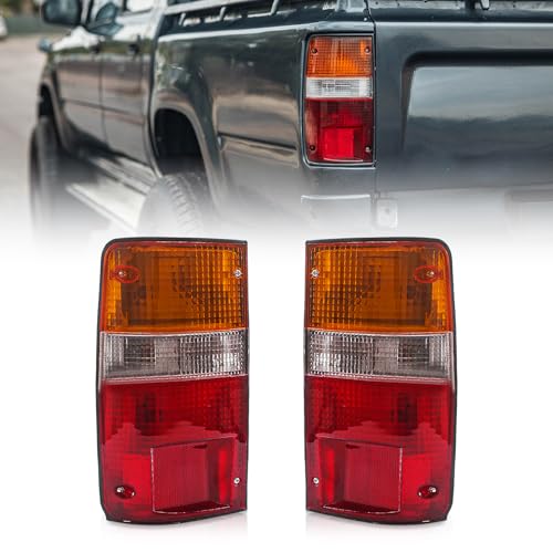 TOTMOX Tail Lights Turn Signal Rear Tail Light Assembly Compatible with Toyota Pickup Hilux Mk3 1989-1992 (Red/Amber Lights) - Image 2